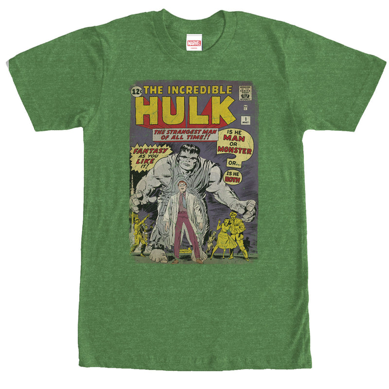 Men's Marvel Hulk Comic Book Cover Print T-Shirt
