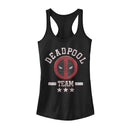 Junior's Marvel Deadpool Cracked Logo Team Racerback Tank Top