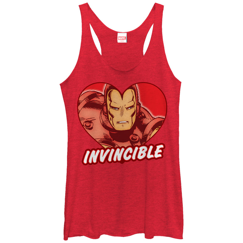 Women's Marvel Iron Man Invincible Heart Racerback Tank Top