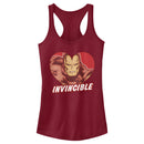 Junior's Marvel Iron Man Invincible Valentine Heart Racerback Tank Top