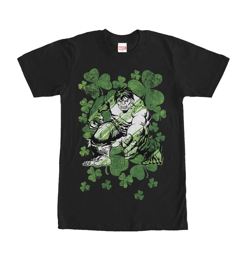 Men's Marvel St. Patrick's Day Hulk Clover Field T-Shirt