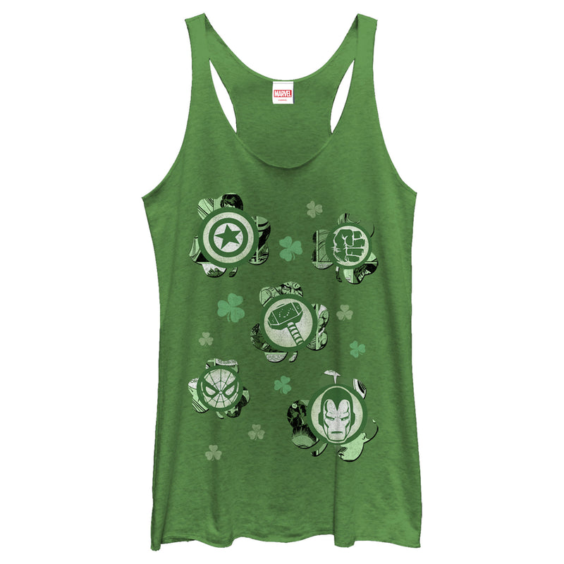 Women's Marvel St. Patrick's Day Clover Icon Racerback Tank Top