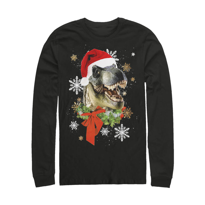 Men's Lost Gods Ugly Christmas T Rex Santa Long Sleeve Shirt