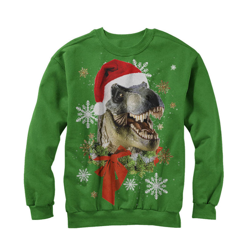 Men's Lost Gods Ugly Christmas Festive T Rex Santa Sweatshirt