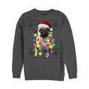 Men's Lost Gods Ugly Christmas Pug Lights Sweatshirt