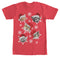 Men's Lost Gods Ugly Christmas Cat Snowflakes T-Shirt