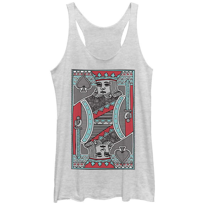 Women's Lost Gods Striped King Playing Card Racerback Tank Top