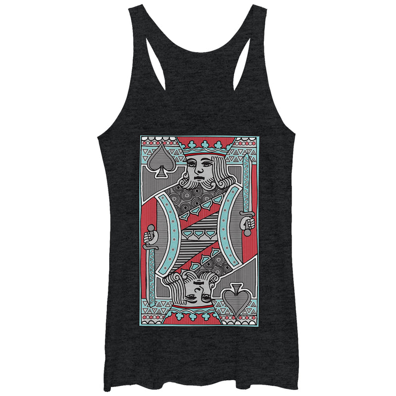 Women's Lost Gods Striped King Playing Card Racerback Tank Top