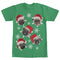 Men's Lost Gods Ugly Christmas Pug Snowflakes T-Shirt