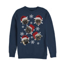 Men's Lost Gods Ugly Christmas Pug Snowflakes Sweatshirt