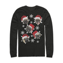 Men's Lost Gods Ugly Christmas Pug Snowflakes Long Sleeve Shirt