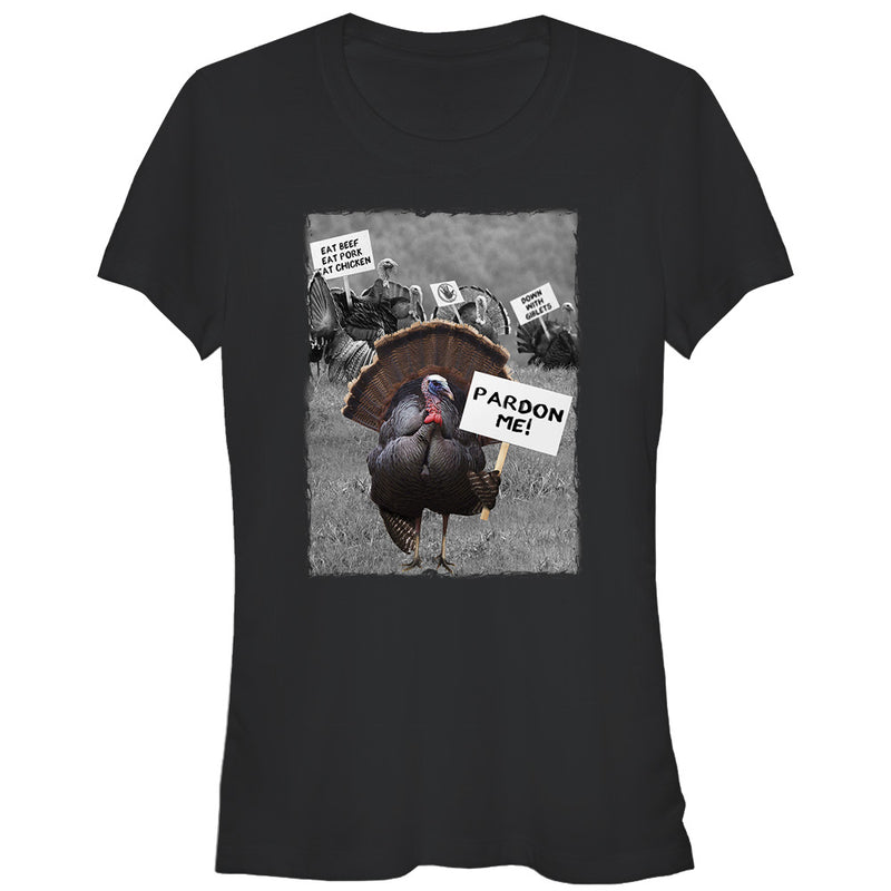 Junior's Lost Gods Thanksgiving Turkey Pardon Me T-Shirt