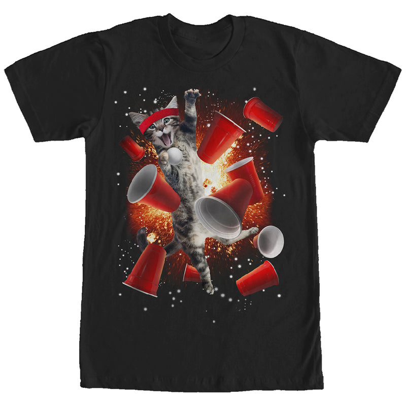 Men's Lost Gods Cat Has Mad Explosive Pong Skills T-Shirt