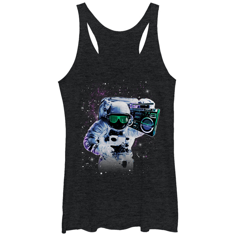 Women's Lost Gods Astronaut Space Boombox Racerback Tank Top