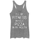 Women's CHIN UP Fitness Pizza in Mouth Racerback Tank Top