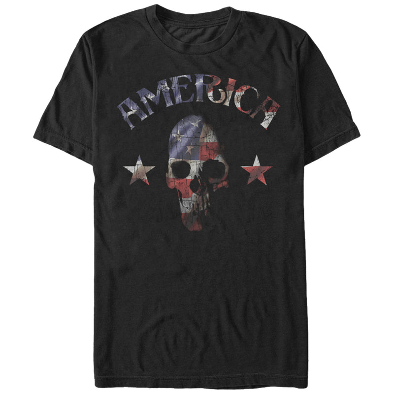 Men's Lost Gods Fourth of July  America Skull T-Shirt