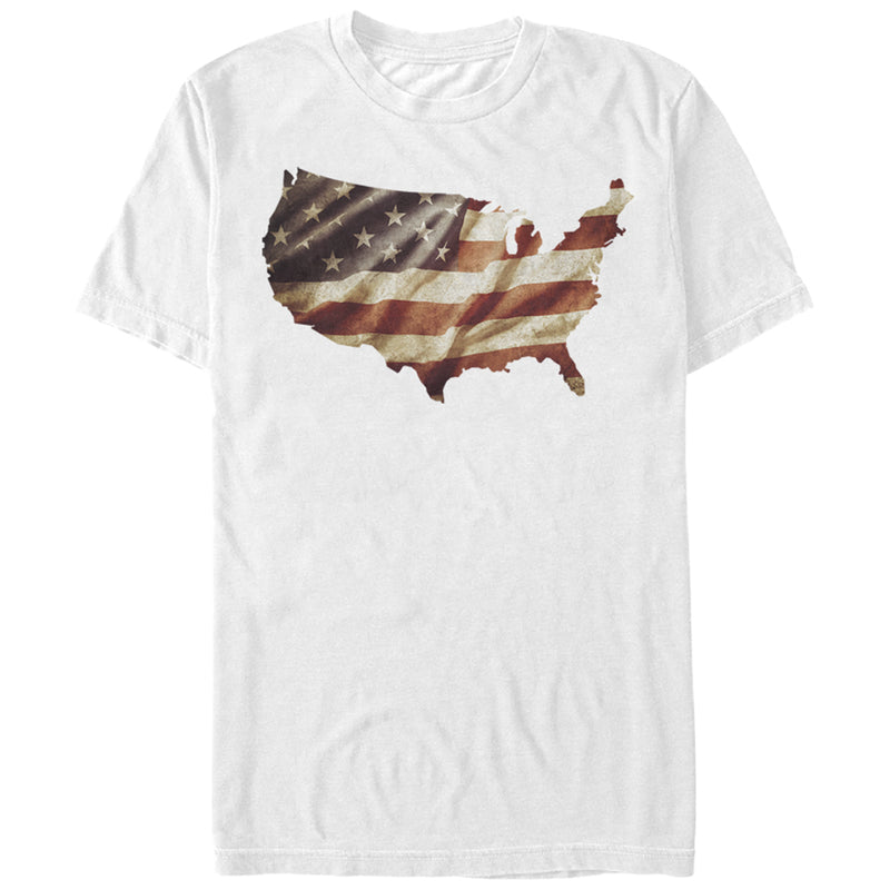 Men's Lost Gods Fourth of July  American Flag Map T-Shirt