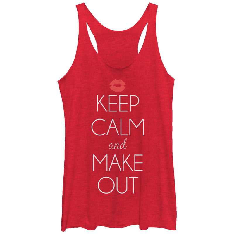 Women's Lost Gods Keep Calm and Make Out Racerback Tank Top