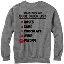 Men's Lost Gods Valentine's Day Dude Checklist Sweatshirt