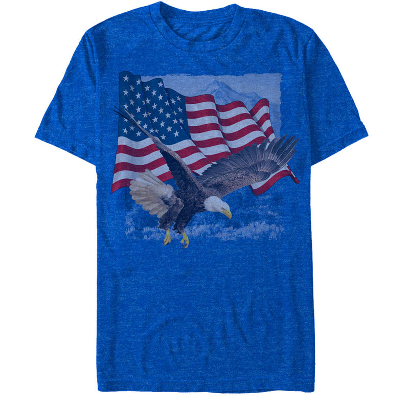 Men's Lost Gods Fourth of July  American Flag Eagle Soar T-Shirt