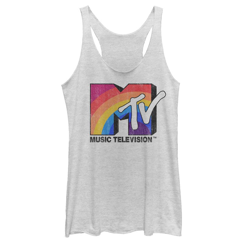 Women's MTV Rainbow Logo Racerback Tank Top
