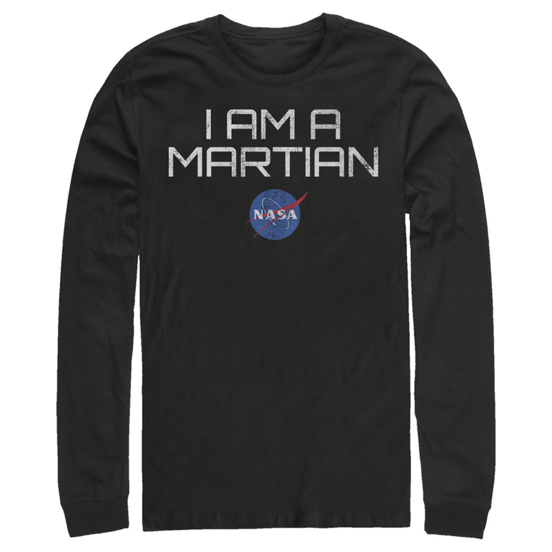 Men's NASA I Am A Martian With Logo Long Sleeve Shirt