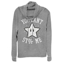 Junior's Nintendo Super Star You Can't Stop Me Cowl Neck Sweatshirt