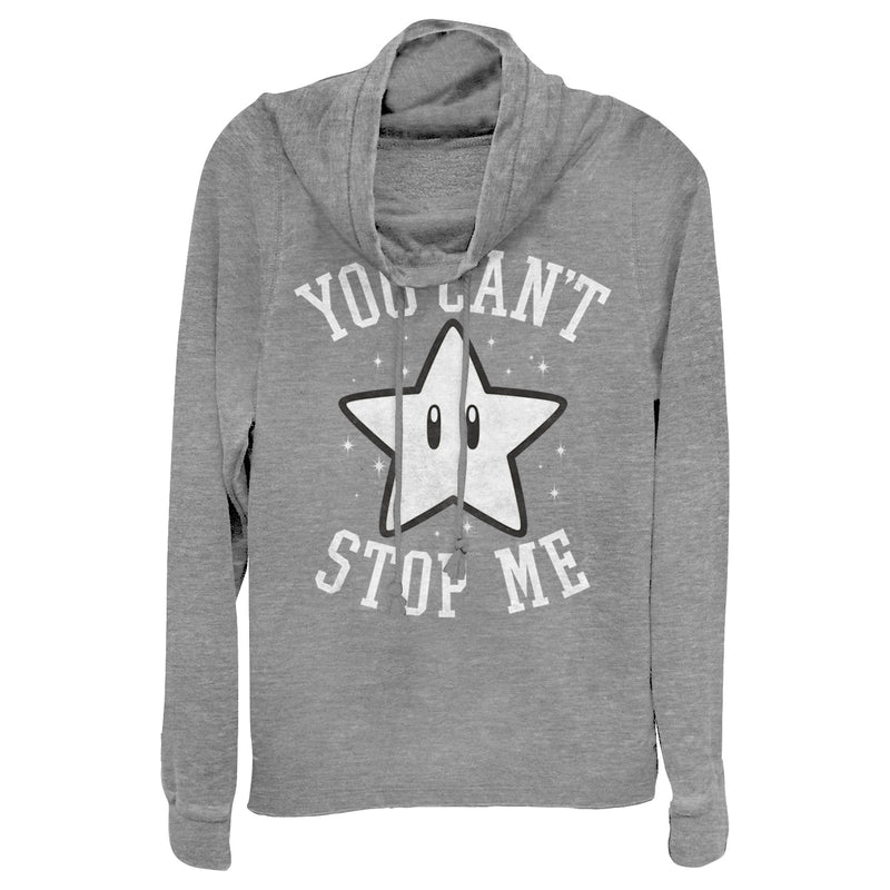 Junior's Nintendo Super Star You Can't Stop Me Cowl Neck Sweatshirt