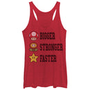 Women's Nintendo Mario Bigger Stronger Faster Racerback Tank Top