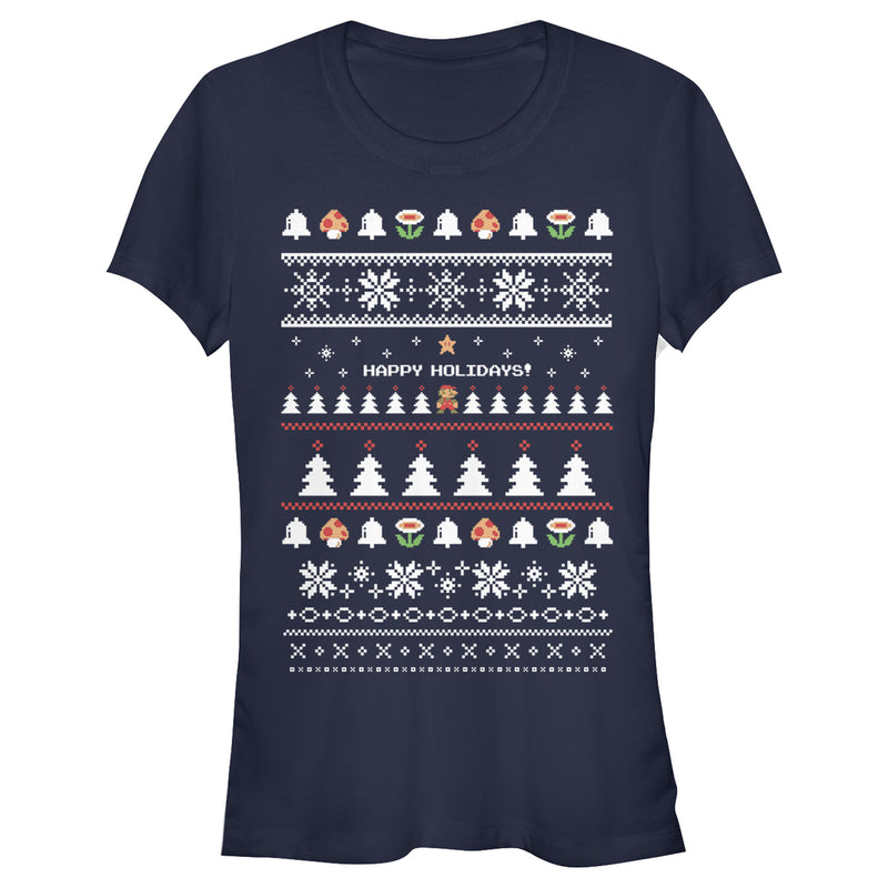 Junior's Nintendo Ugly Mario Holiday Sweater T-Shirt