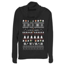 Junior's Nintendo Ugly Mario Holiday Sweater Cowl Neck Sweatshirt