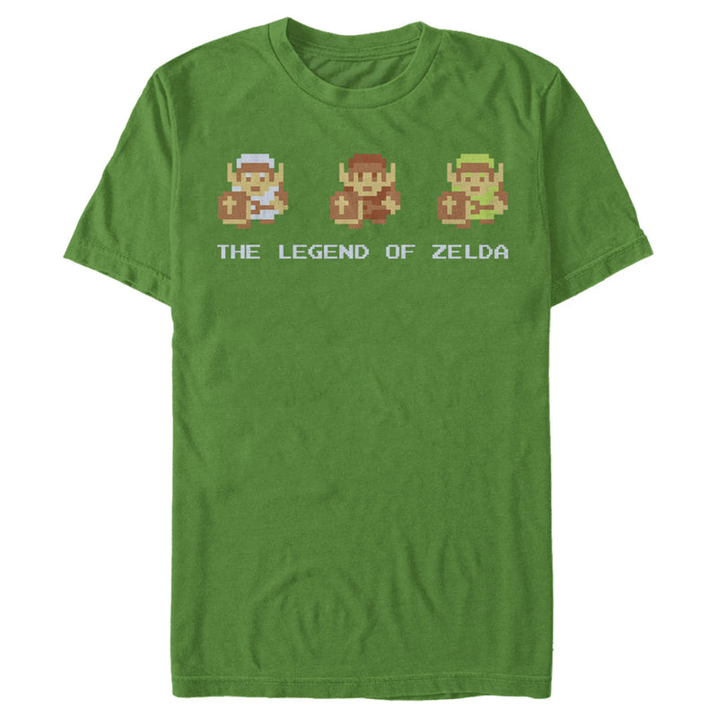 Men's Nintendo Zelda 8-Bit Link Side by Side T-Shirt