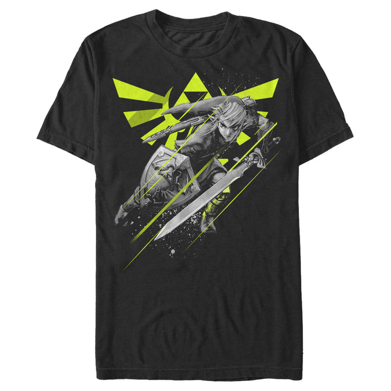 Men's Nintendo Zelda Link Logo Action Pose T-Shirt