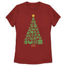 Women's Nintendo Christmas Tree Mosaic T-Shirt