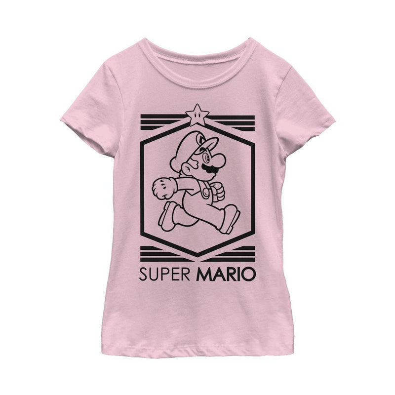 Girl's Nintendo Super Mario Star Outline T-Shirt