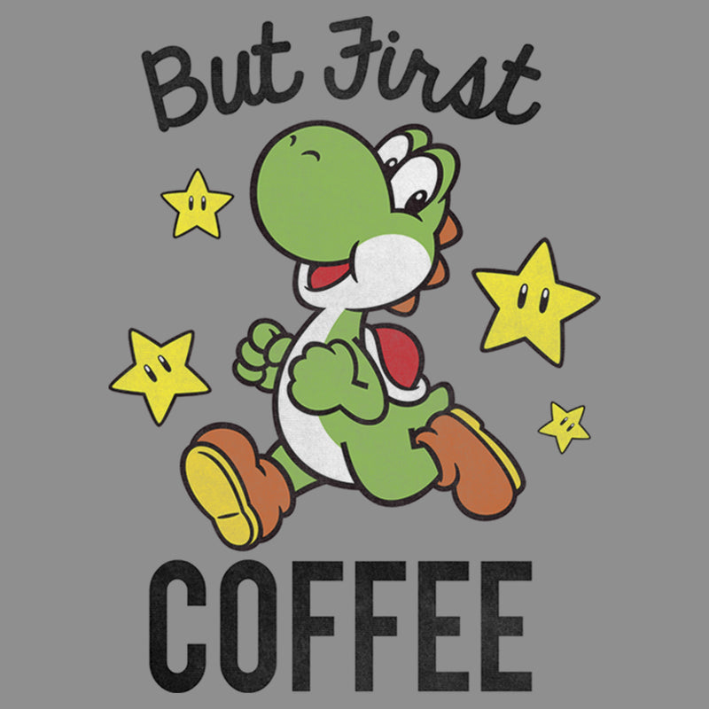 Women's Nintendo Yoshi First Coffee Racerback Tank Top