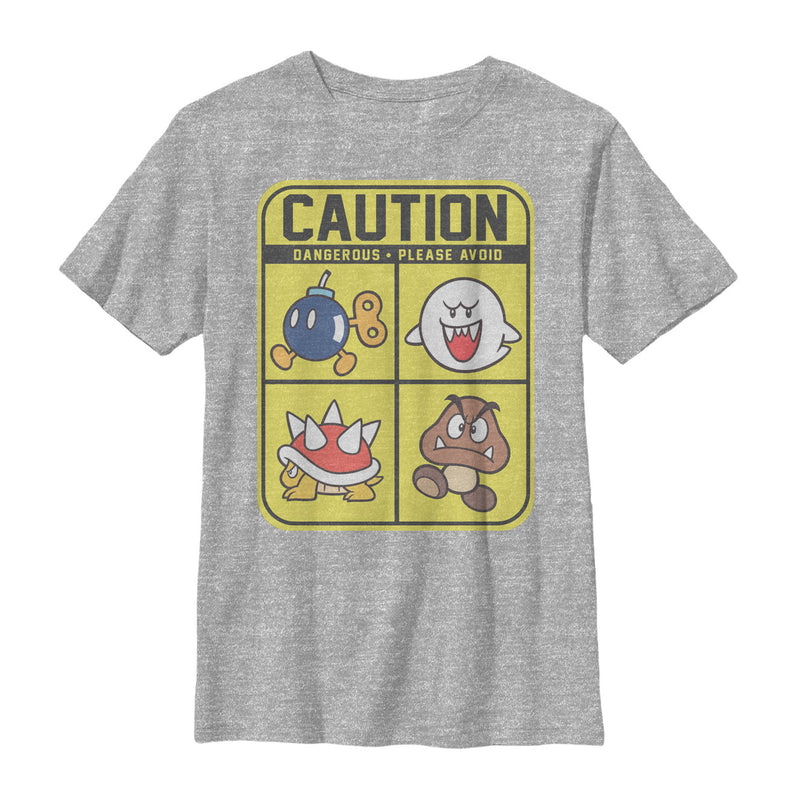 Boy's Nintendo Super Mario Caution T-Shirt