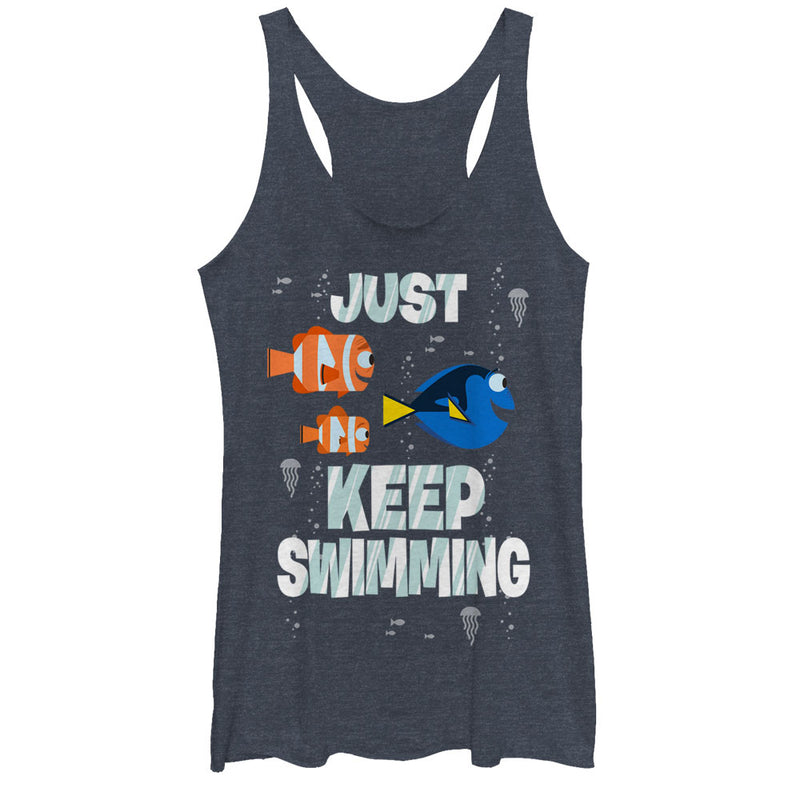 Women's Finding Dory Just Keep Swimming Racerback Tank Top