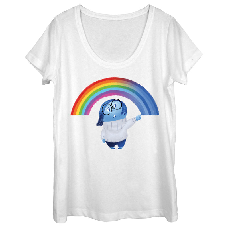 Women's Inside Out Sadness Rainbow Scoop Neck