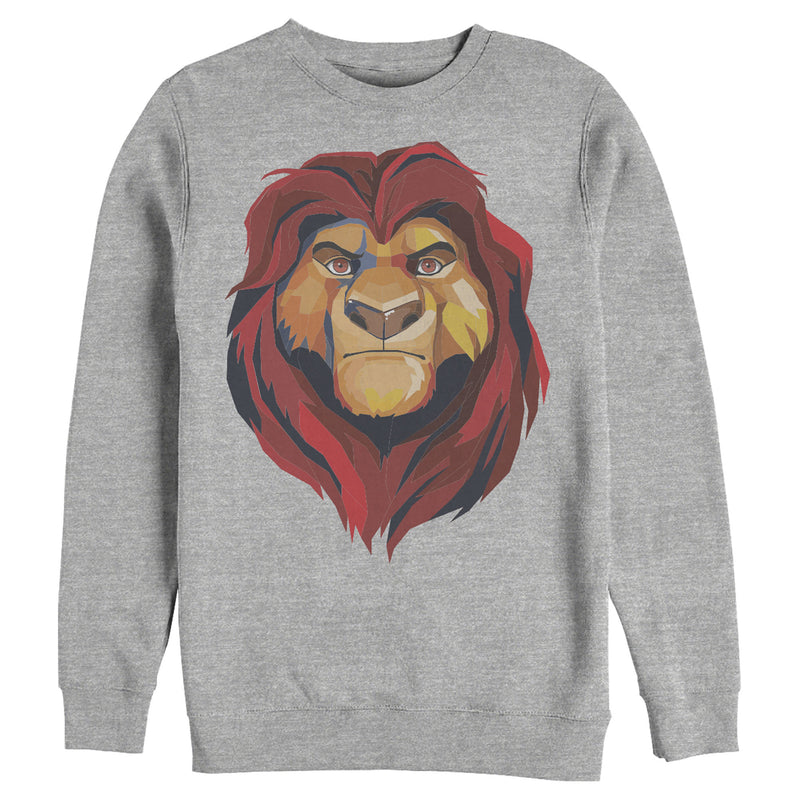 Men's Lion King Geometric Mufasa Portrait Sweatshirt