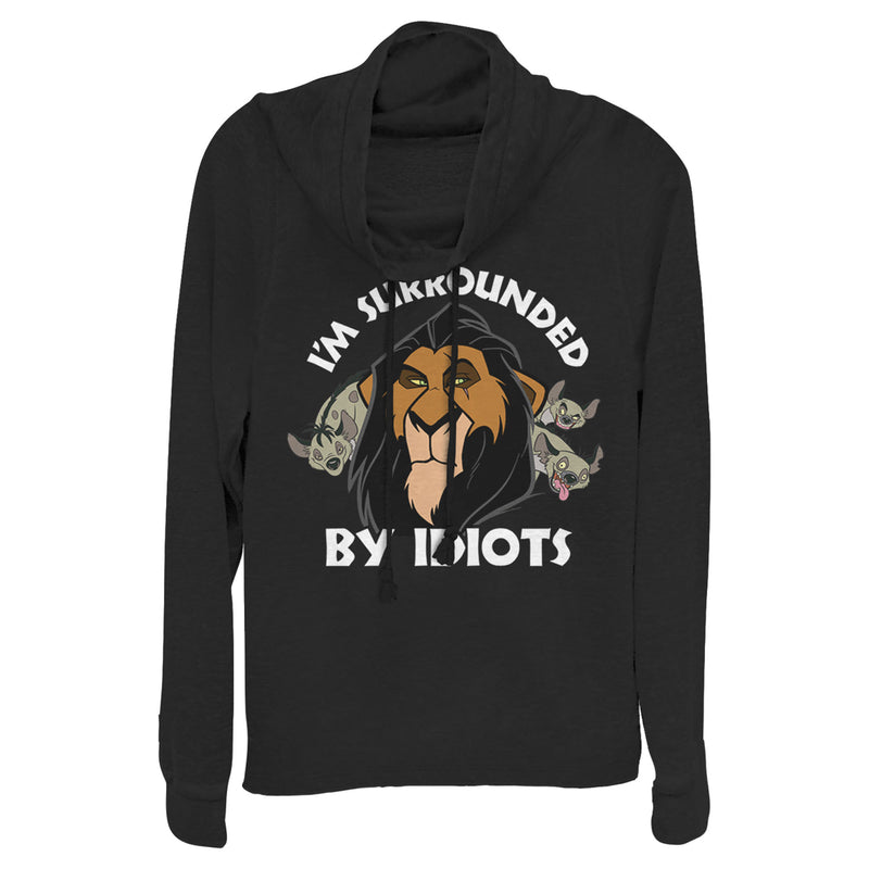 Junior's Lion King Scar Surrounded by Idiots Cowl Neck Sweatshirt