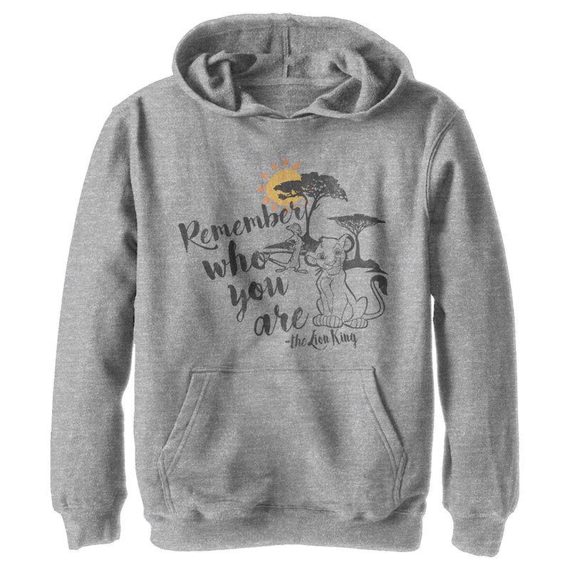 Boy's Lion King Simba Never Forget Who You Are Pull Over Hoodie