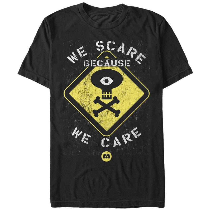 Men's Monsters Inc We Scare Because We Care Sign T-Shirt