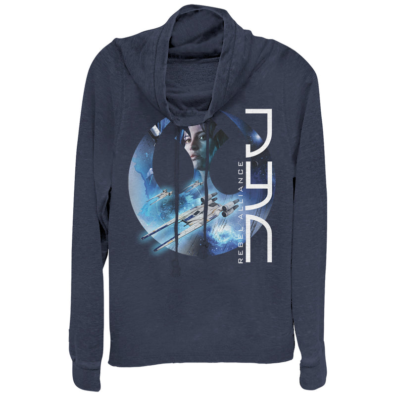 Junior's Star Wars Rogue One Jyn Rebel Alliance Cowl Neck Sweatshirt