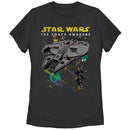 Women's Star Wars The Force Awakens Millennium Falcon and X-Wing T-Shirt