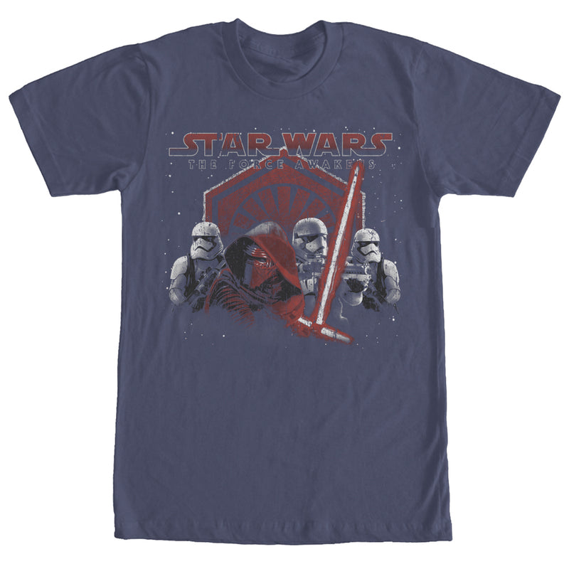 Men's Star Wars The Force Awakens Stormtroopers and Kylo Ren Distressed T-Shirt