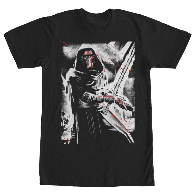 Men's Star Wars The Force Awakens Kylo Ren Lightsaber Splatter T-Shirt