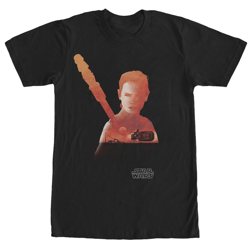 Men's Star Wars The Force Awakens Rey Speeder Silhouette T-Shirt