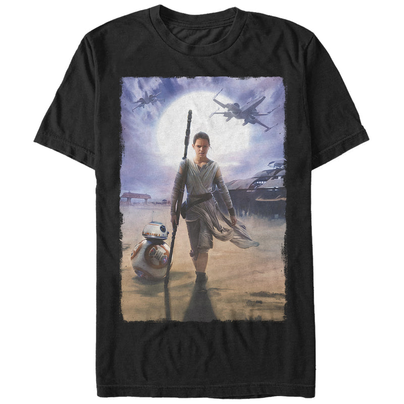 Men's Star Wars The Force Awakens Rey on Jakku T-Shirt