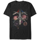 Men's Star Wars Fourth of July  X-Wing Fireworks T-Shirt